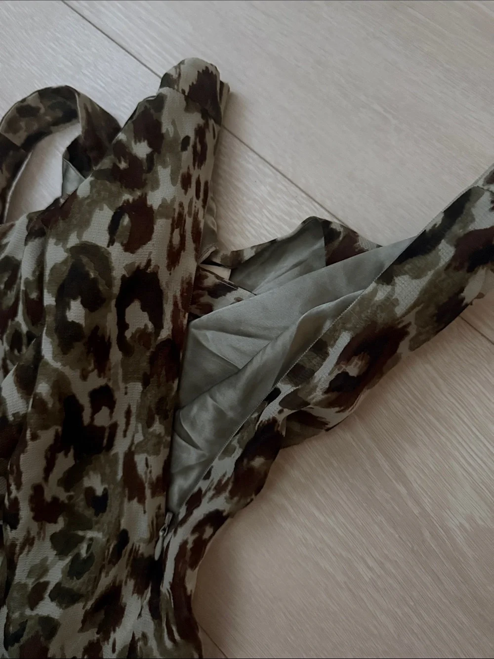 J. Crew Olive and Brown Silk Leopard-Print Camisole